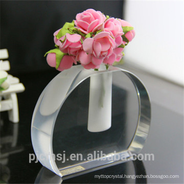 ellipse shape crystal flower vase for home or wedding decoration